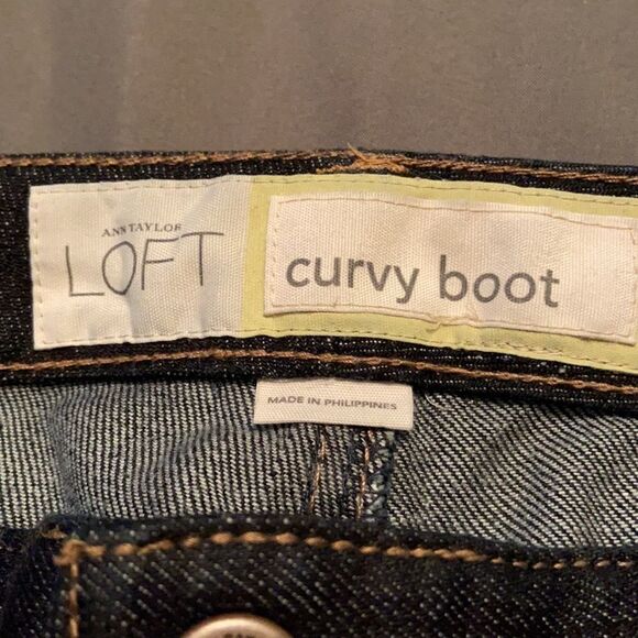 Ann Taylor Loft NWOT Curvy boot dark wash denim jeans 10L - Picture 6 of 7